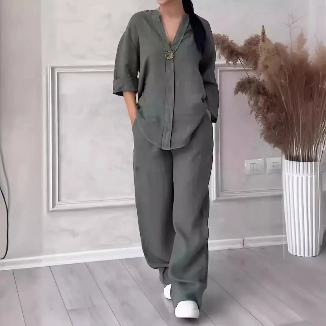 Atbw011 Kadın Pantolon Takım Gömlekli